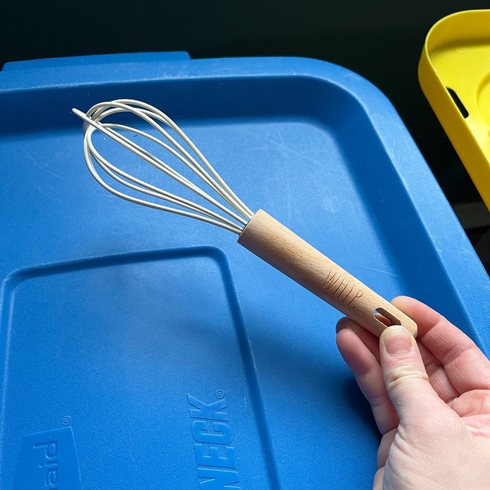 Wooden Handle Whisk with Cream Whisk Head - Rae Dunn